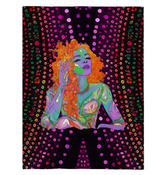 Close-up of the Harmony Beauty Garden Sherpa Blanket's plush sherpa lining and detailed floral print.